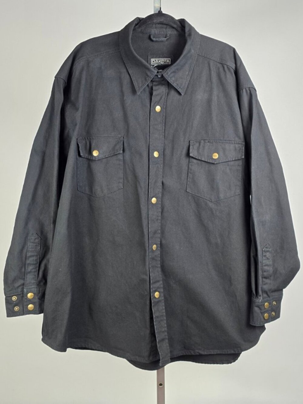 Dakota Black Snap Front Work Shirt Jacket – 2XL